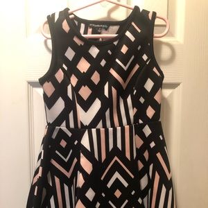 Geometric modern black, blush and creme color